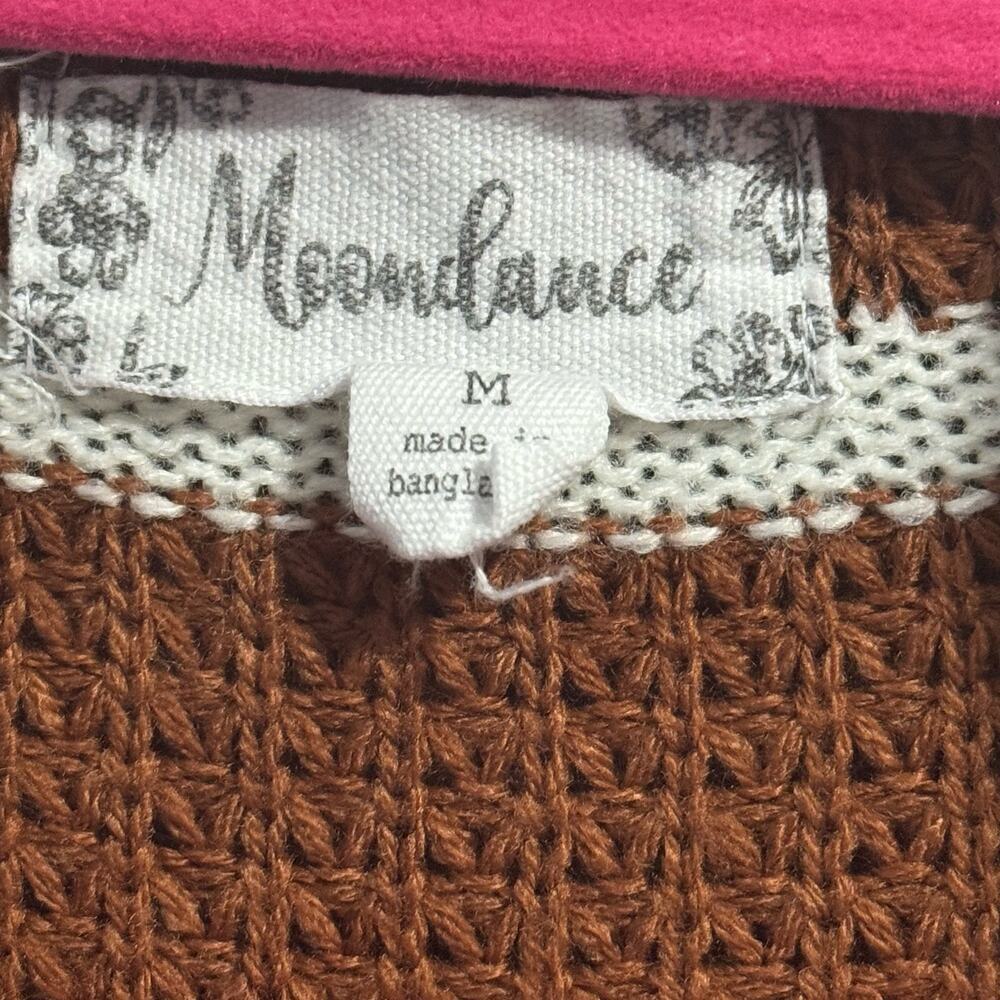 Moondance Knit Striped Hooded Long Cardigan Size M - Picture 2 of 6